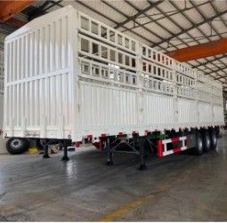 3 eixos tipo plano parede lateral cerca lateral semi-reboque para transporte de carga e gado