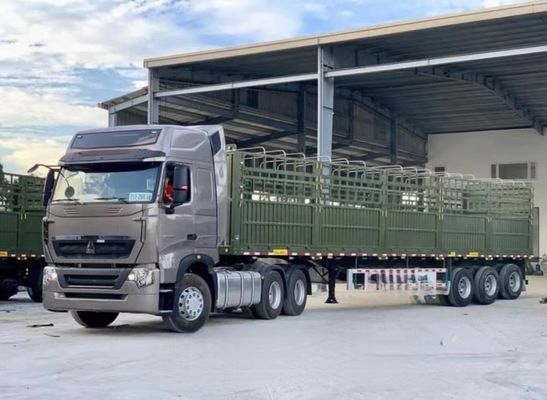 Semi-reboque de cerca alta para personalização 3 eixos 50-70 toneladas tipo de estaca Semi-reboque de cerca