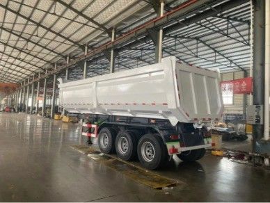 40-80 toneladas 3-5 eixos hidráulico traseiro tipper tipping dump semi-reboque para caminhão