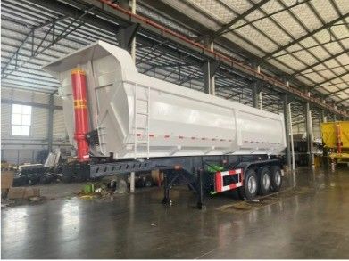 40-80 toneladas 3-5 eixos hidráulico traseiro tipper tipping dump semi-reboque para caminhão
