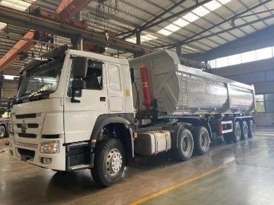 40-80 toneladas 3-5 eixos hidráulico traseiro tipper tipping dump semi-reboque para caminhão