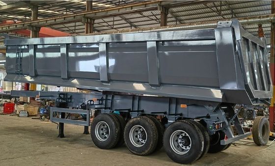 Remolque de caminhão 3/4 eixo 24-55CBM Rear Dump Semi Trailer Tipper com tecnologia avançada