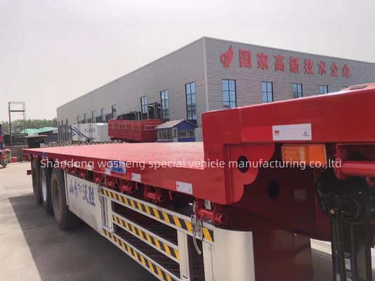 90mm*13/16mm*10 camada Leaf Spring 40ft Trailer de cama plana com rodas giratórias em Dubai