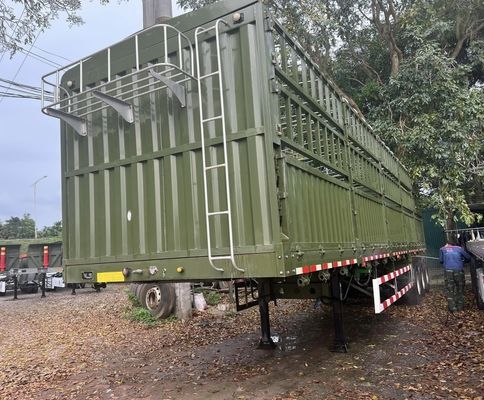 3 ou 4 eixos 60 toneladas parede lateral e vedação estaca vedação semi-reboque para reboque de caminhão