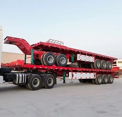13500x2500x1600-3100mm Trailers de cama plana de ligação dupla para transporte de contentores