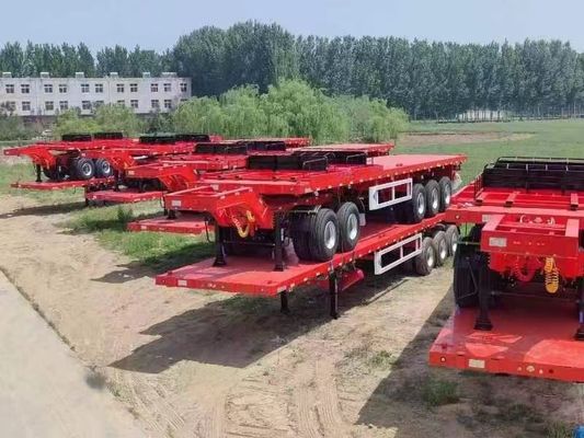 13500x2500x1600-3100mm Trailers de cama plana de ligação dupla para transporte de contentores