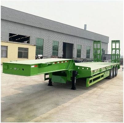120 T Carga útil 3 eixo 4 eixo Trailers de cama baixa para caminhões Equipamento mecânico pesado
