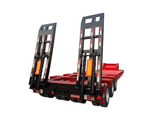 Lowboy Flatbed Trailer Wosheng 60-100 toneladas 12500/13000/14000/16000x2500/3000x1100/3300mm