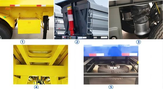 Semi-reboque hidráulico de 3 eixos de inclinação para transporte de carga pesada de 30-100T