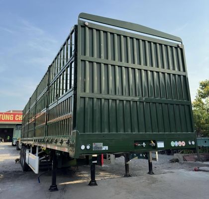 Reboque de vedação lateral de 3 ou 4 eixos para transporte de carga e semi-reboque de vedação de animais