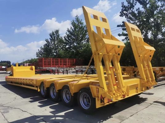 Semi-remolque de baixo leito para transporte de equipamentos grandes com tamanho e cor dos eixos personalizáveis