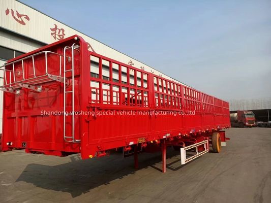 3 eixos 4 eixos 12 rodas 40-80T Semi-reboque de vedação para transporte de gado e carga