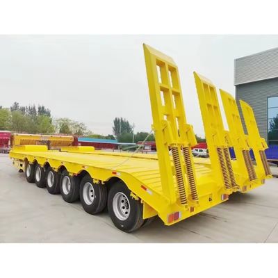 Semi-remolque de baixo leito para transporte de equipamentos grandes com tamanho e cor dos eixos personalizáveis