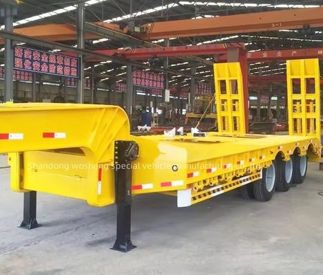 Semi-remolque de baixo leito para transporte de equipamentos grandes com tamanho e cor dos eixos personalizáveis