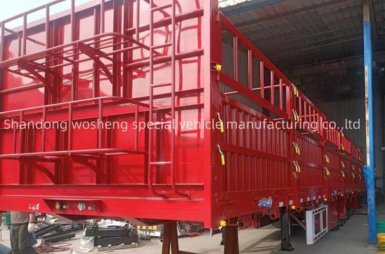 WS 60T 3 eixos de aço vedação lateral alta semi-reboque para carga pesada de transporte acessível