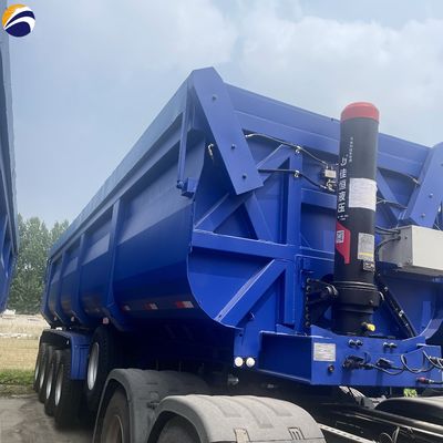 Tri-Axle em forma de U Hidráulico traseiro Dump Tipper Semi-trucks Trailer para transporte