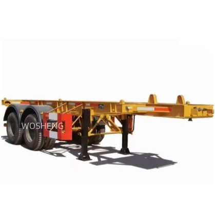 Semi-remolque de esqueleto de aço para transporte de contêineres de 20FT 40FT 45FT de Wosheng