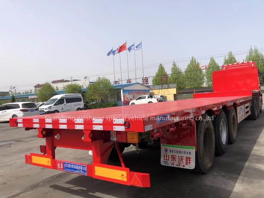 Transporte de equipamento pesado 3/4/5 eixos Semi-reboque de banco plano com 12 unidades de travagem