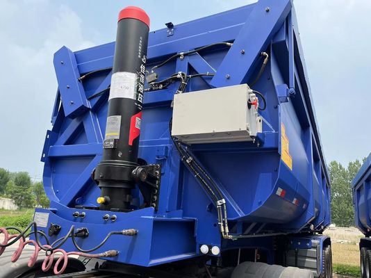 Rear Dump Style Hydraulic U-type End Tipper Semi-truck Trailer Eixo dianteiro Elevador 4 Eixo