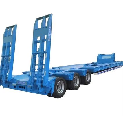 Reboque de caminhão de 3 eixos Semi-reboque hidráulico de leito baixo para transporte de equipamentos pesados