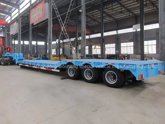 Reboque de caminhão de 3 eixos Semi-reboque hidráulico de leito baixo para transporte de equipamentos pesados