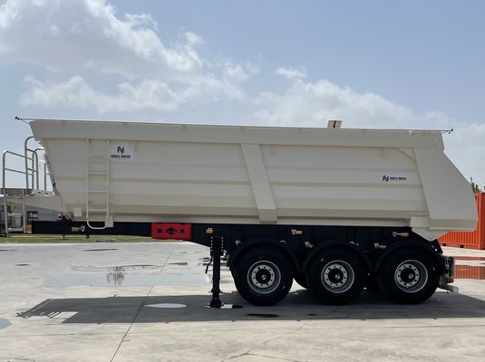 Forma U 3 eixo 4 eixo hidráulico de despejo traseiro semirreboque para veículo de construção