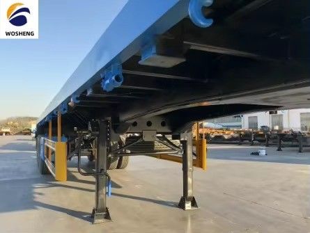 40 FT 2 3 eixos Semi-remolque de camião de banco plano com suspensão mecânica e pneus 12R22.5
