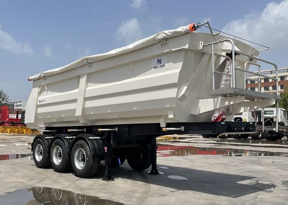 Forma U 3 eixo 4 eixo hidráulico de despejo traseiro semirreboque para veículo de construção