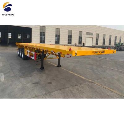 Trem de caminhão 40ft Container de chão plano Semi-trailer com Q345B feixe principal personalizado