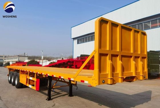Trem de caminhão 40ft Container de chão plano Semi-trailer com Q345B feixe principal personalizado