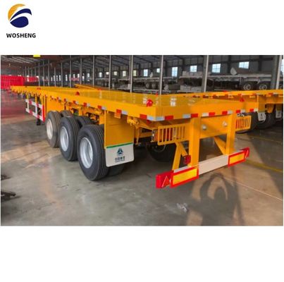 Trem de caminhão 40ft Container de chão plano Semi-trailer com Q345B feixe principal personalizado