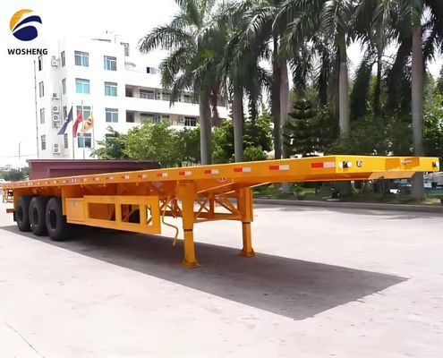 Trem de caminhão 40ft Container de chão plano Semi-trailer com Q345B feixe principal personalizado