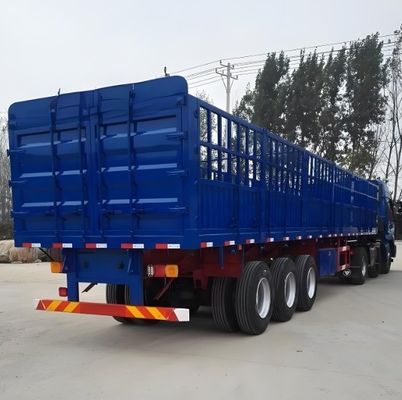 12400x2500x3650mm 60T/80T 3 eixos vedação Semi-reboque adequado para mercadorias e gado