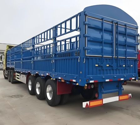 12400x2500x3650mm 60T/80T 3 eixos vedação Semi-reboque adequado para mercadorias e gado