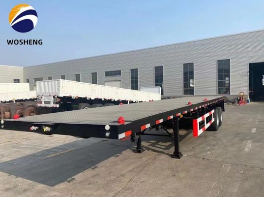 3 eixos 4 eixos 20FT 40FT Container Flat Bed Truck Trailers com sistema de travagem de dupla linha