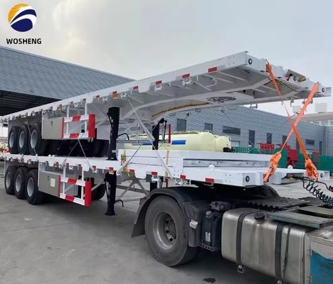 3 eixos 4 eixos 20FT 40FT Container Flat Bed Truck Trailers com sistema de travagem de dupla linha