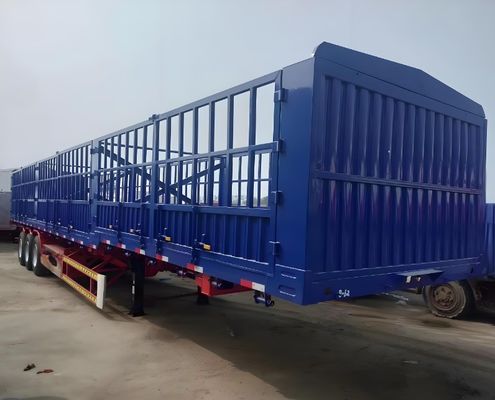 12400x2500x3650mm 60T/80T 3 eixos vedação Semi-reboque adequado para mercadorias e gado