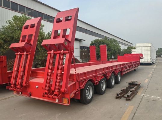 60 toneladas de carga útil de semi-reboque de cama baixa com 315 pneus 80R22,5 e king pin opcional
