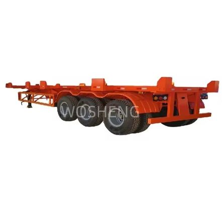 Semi-reboque de esqueleto de aço resistente para transporte de chassis de contêineres de 20FT 40FT