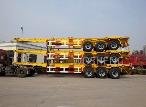 Semi-reboque de esqueleto de aço resistente para transporte de chassis de contêineres de 20FT 40FT