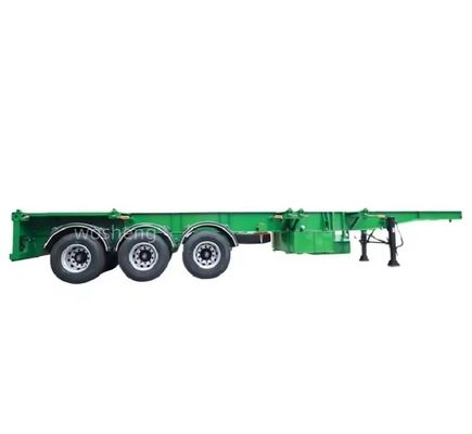 Pedido do cliente Wosheng 3 Axel Verde 20FT 40FT Container Chassis Skeleton Semi-Trailer