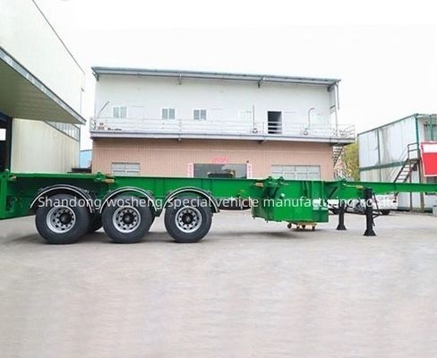 Pedido do cliente Wosheng 3 Axel Verde 20FT 40FT Container Chassis Skeleton Semi-Trailer