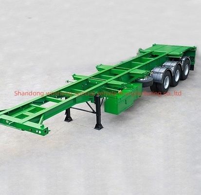 Pedido do cliente Wosheng 3 Axel Verde 20FT 40FT Container Chassis Skeleton Semi-Trailer