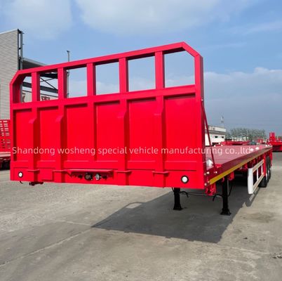 Cor profissional personalizada 20-80tons 3 eixos 40FT contêiner Semi-trailer de cama plana