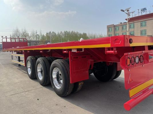 Cor profissional personalizada 20-80tons 3 eixos 40FT contêiner Semi-trailer de cama plana