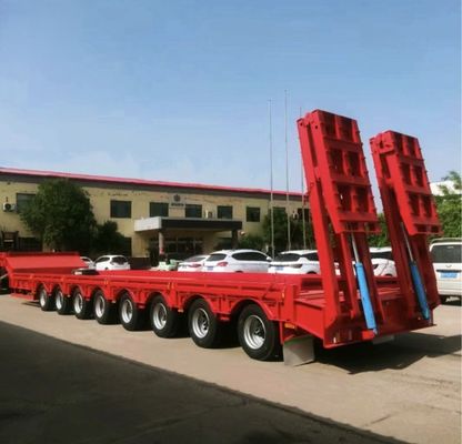 Reboque de cama baixa personalizável de 16 rodas e 4 eixos em Omã 13-18m com carga útil máxima de 30TON