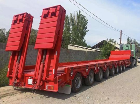 Reboque de cama baixa personalizável de 16 rodas e 4 eixos em Omã 13-18m com carga útil máxima de 30TON