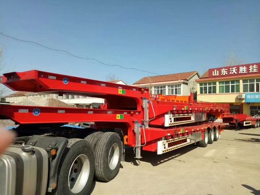 Reboque de cama baixa personalizável de 16 rodas e 4 eixos em Omã 13-18m com carga útil máxima de 30TON