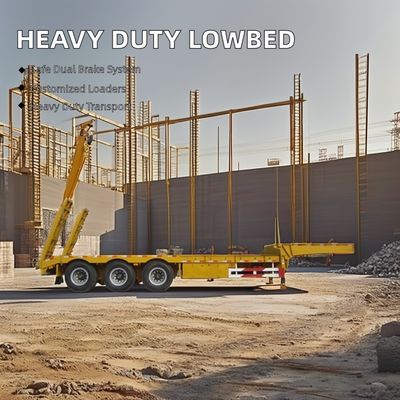 70 80 toneladas de semi-reboque lowboy extensivel para transporte de equipamentos pesados no melhor dos casos