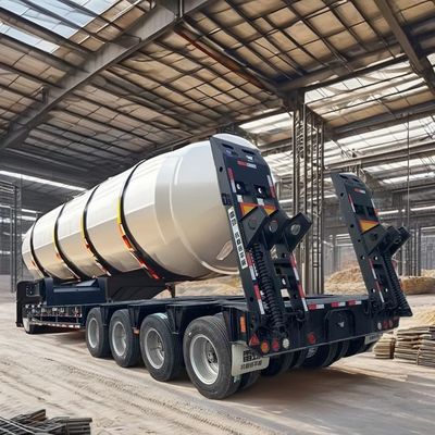 70 80 toneladas de semi-reboque lowboy extensivel para transporte de equipamentos pesados no melhor dos casos